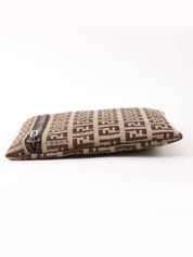 FF Zucca Pattern Square Pouch, Brown