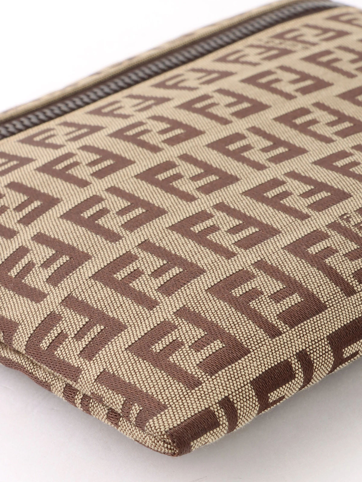 FF Zucca Pattern Square Pouch, Brown