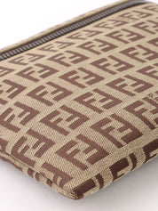 FF Zucca Pattern Square Pouch, Brown