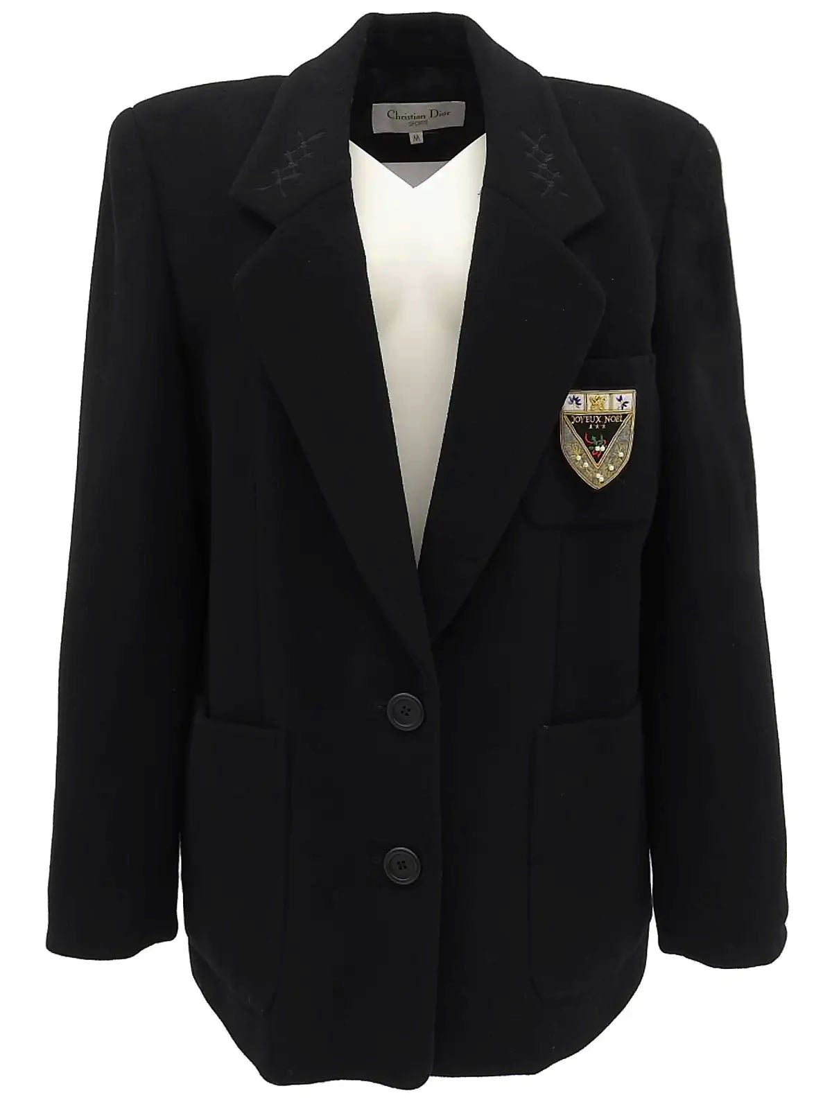 ウールエンブレムワッペンジャケット ブラック