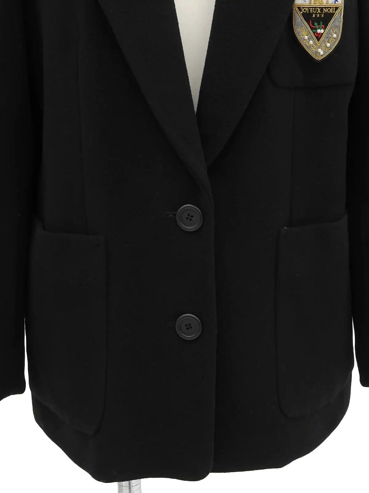 ウールエンブレムワッペンジャケット ブラック