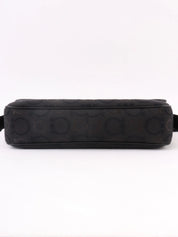 Gancini Plate Shoulder Bag in Black
