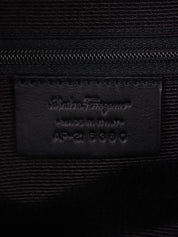 Gancini Plate Shoulder Bag in Black