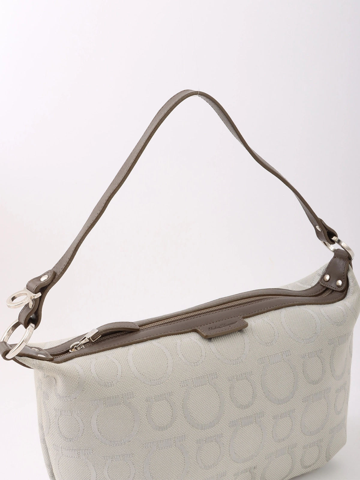 Gancini pattern handbag in grey