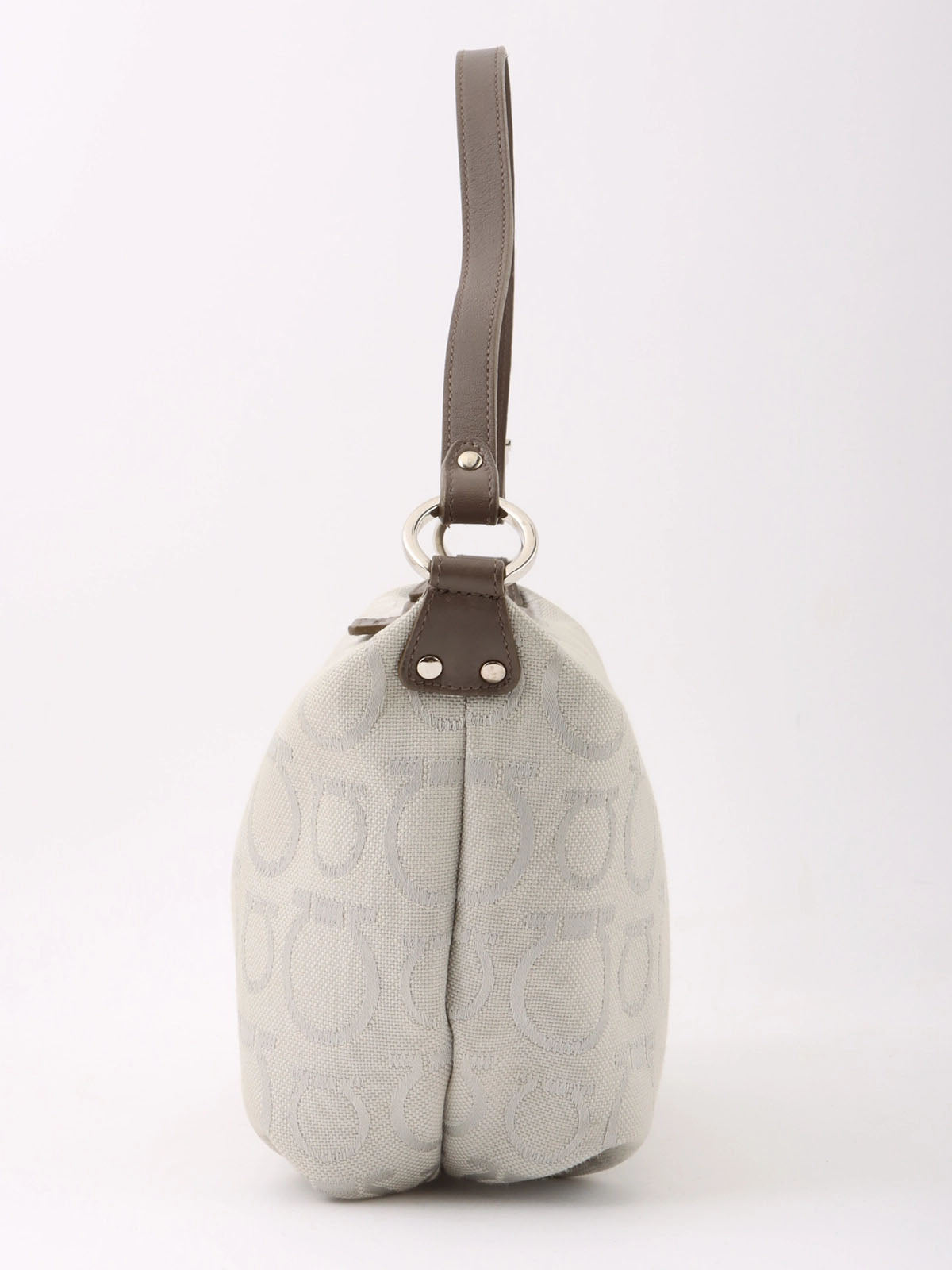 Gancini pattern handbag in grey