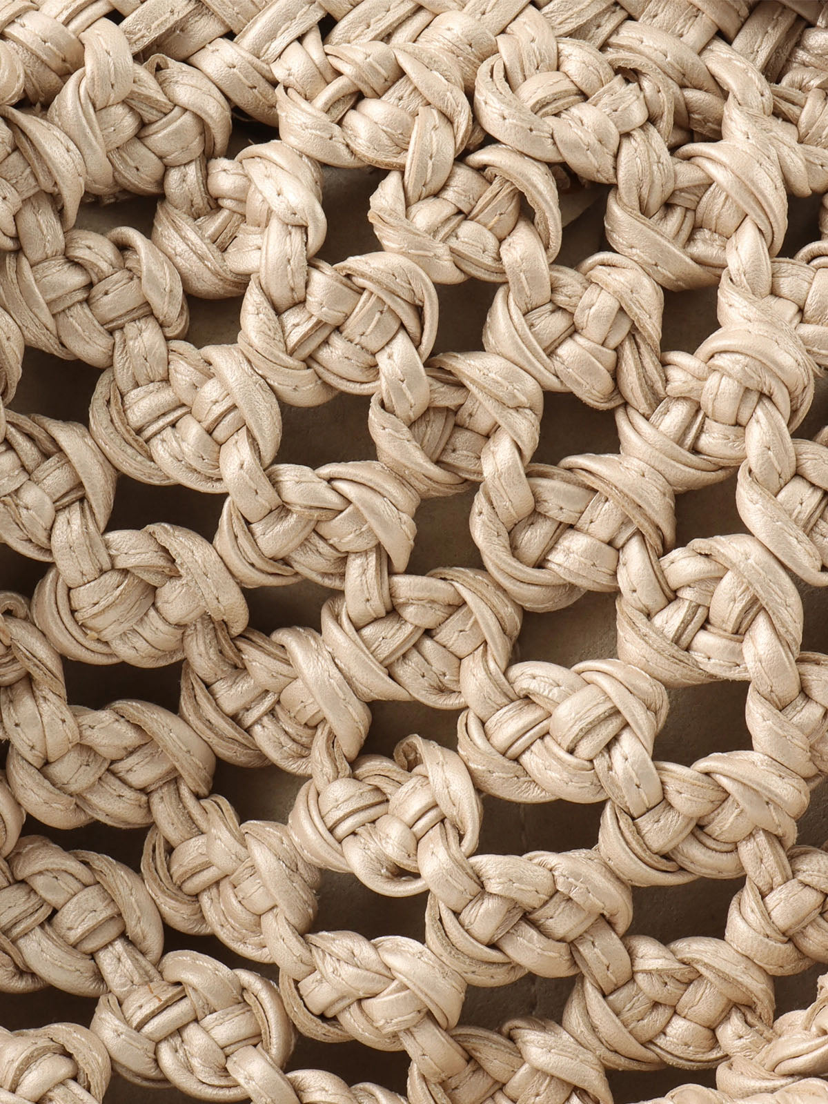 Beige Wood Gancini Plate Crochet Bag