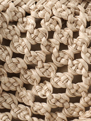 Beige Wood Gancini Plate Crochet Bag