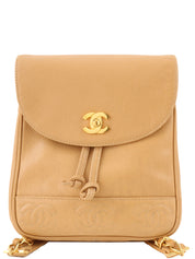1995 Caviar Skin CC Turnlock Backpack, Beige