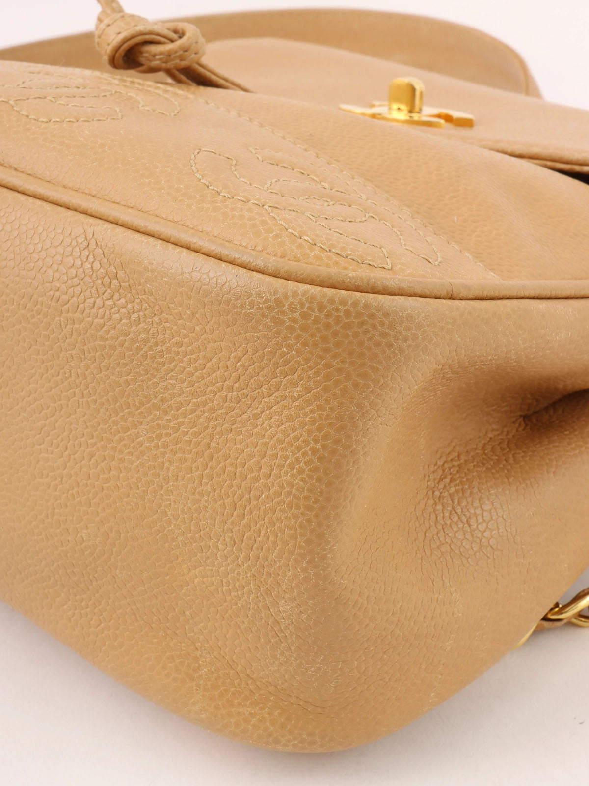 1995 Caviar Skin CC Turnlock Backpack, Beige