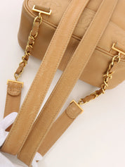 1995 Caviar Skin CC Turnlock Backpack, Beige