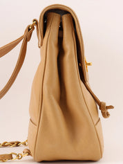 1995 Caviar Skin CC Turnlock Backpack, Beige