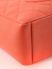 2003 Caviar Skin CC Mark Stitch Chain Tote Bag, Salmon Pink
