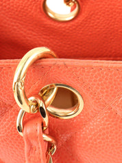 2003 Caviar Skin CC Mark Stitch Chain Tote Bag, Salmon Pink