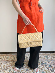 2004 Wild Stitch CC Turnlock Handbag, Cream