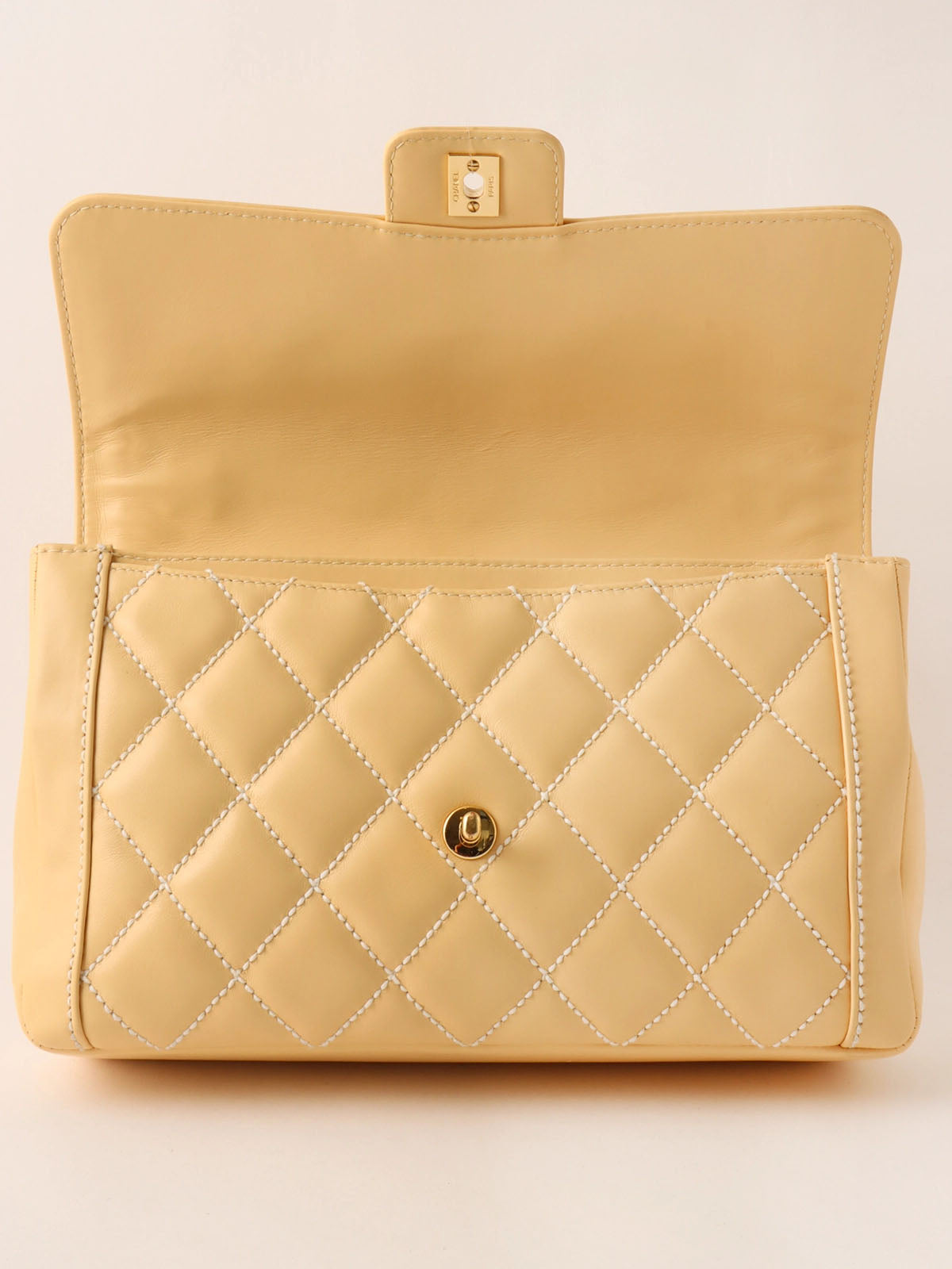 2004 Wild Stitch CC Turnlock Handbag, Cream
