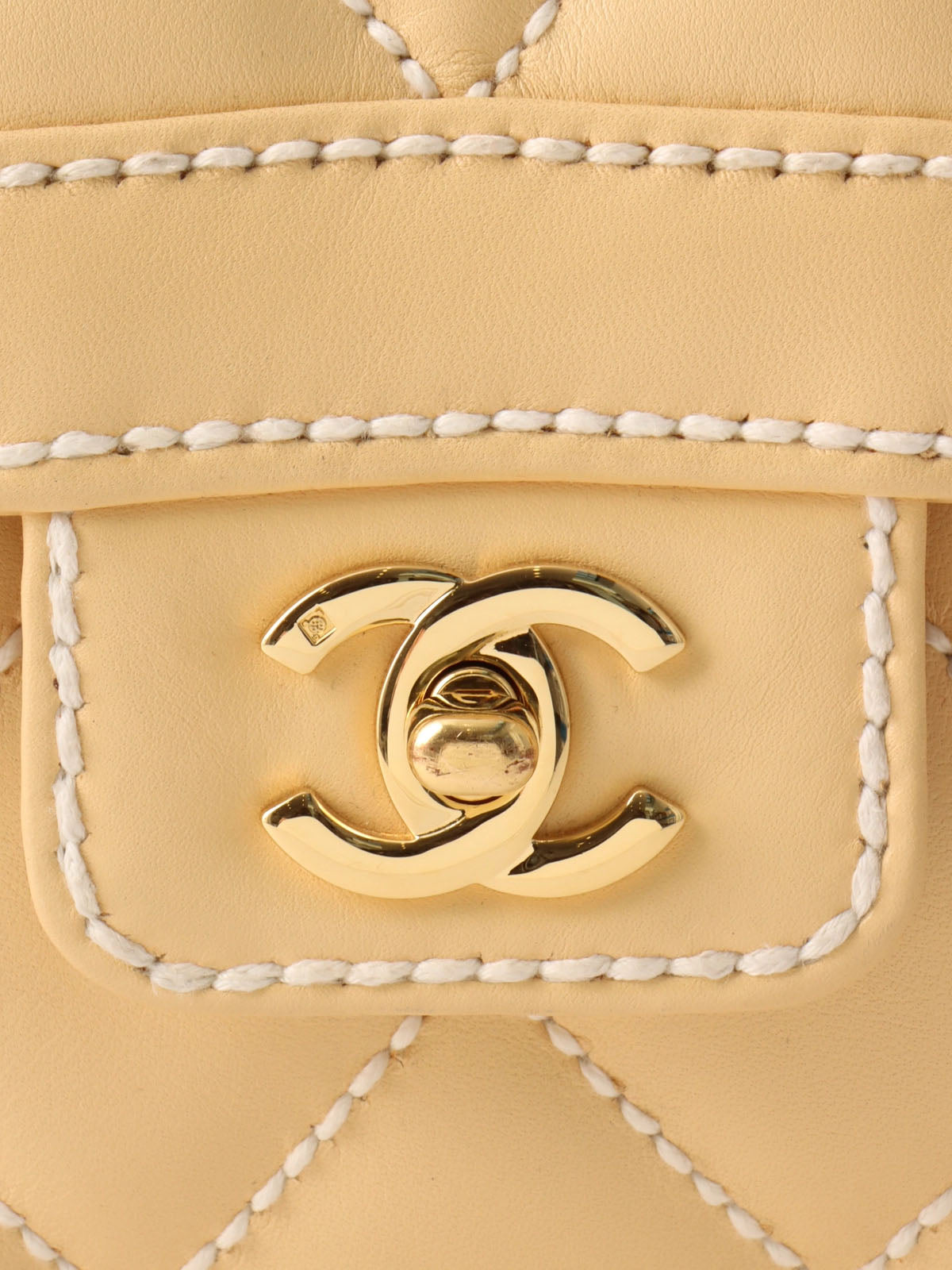 2004 Wild Stitch CC Turnlock Handbag, Cream