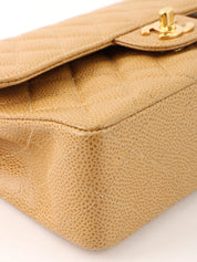 2000 Caviar Skin Classic Flap Chain Bag, 23cm, Beige