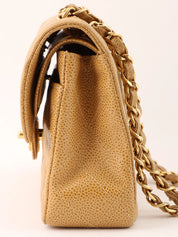 2000 Caviar Skin Classic Flap Chain Bag, 23cm, Beige