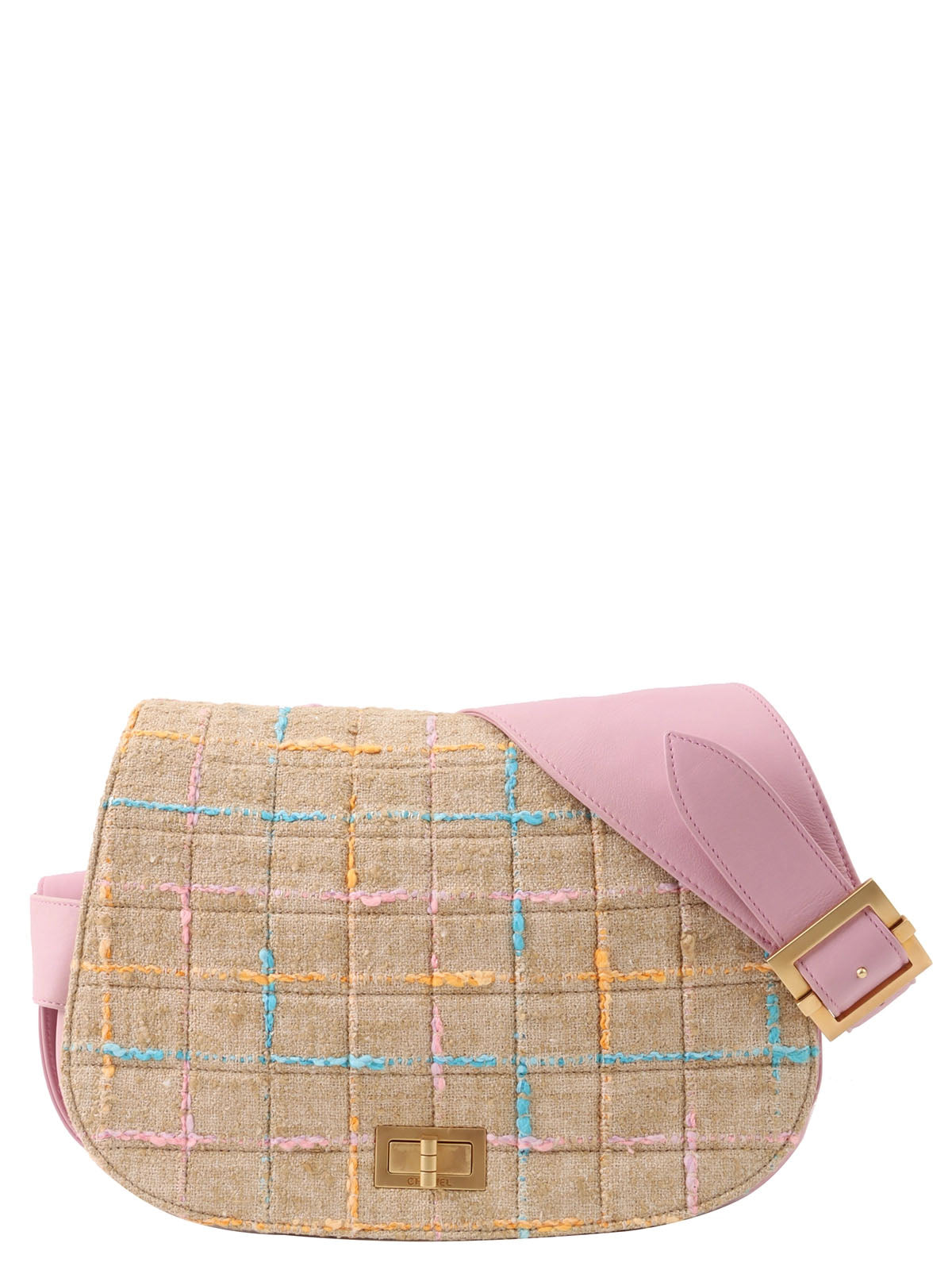 2.55 Tweed Quilted Shoulder Bag, Beige/Pink/Multi, circa 2000