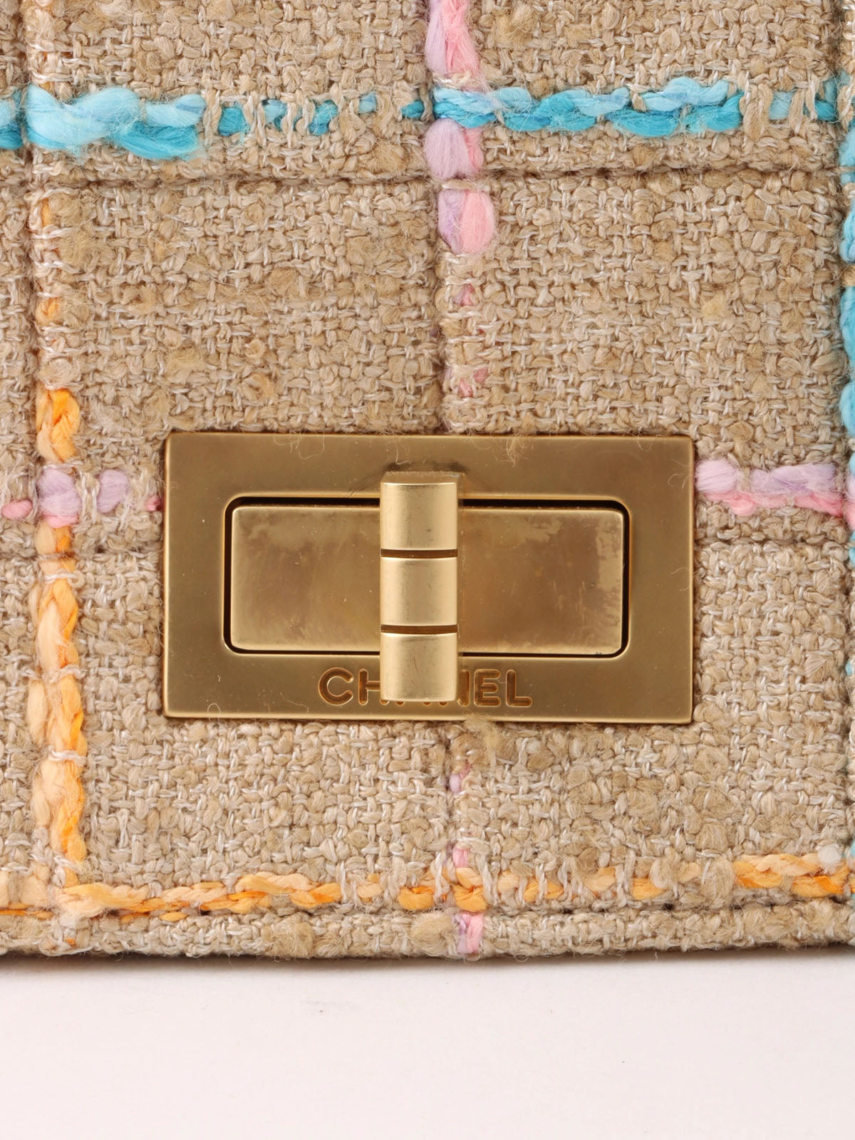 2.55 Tweed Quilted Shoulder Bag, Beige/Pink/Multi, circa 2000