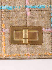 2.55 Tweed Quilted Shoulder Bag, Beige/Pink/Multi, circa 2000