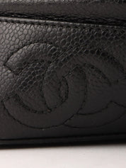 1997 Caviar Skin 6CC Mark Stitch Drawstring Shoulder Bag Black