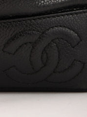 1997 Caviar Skin 6CC Mark Stitch Drawstring Shoulder Bag Black