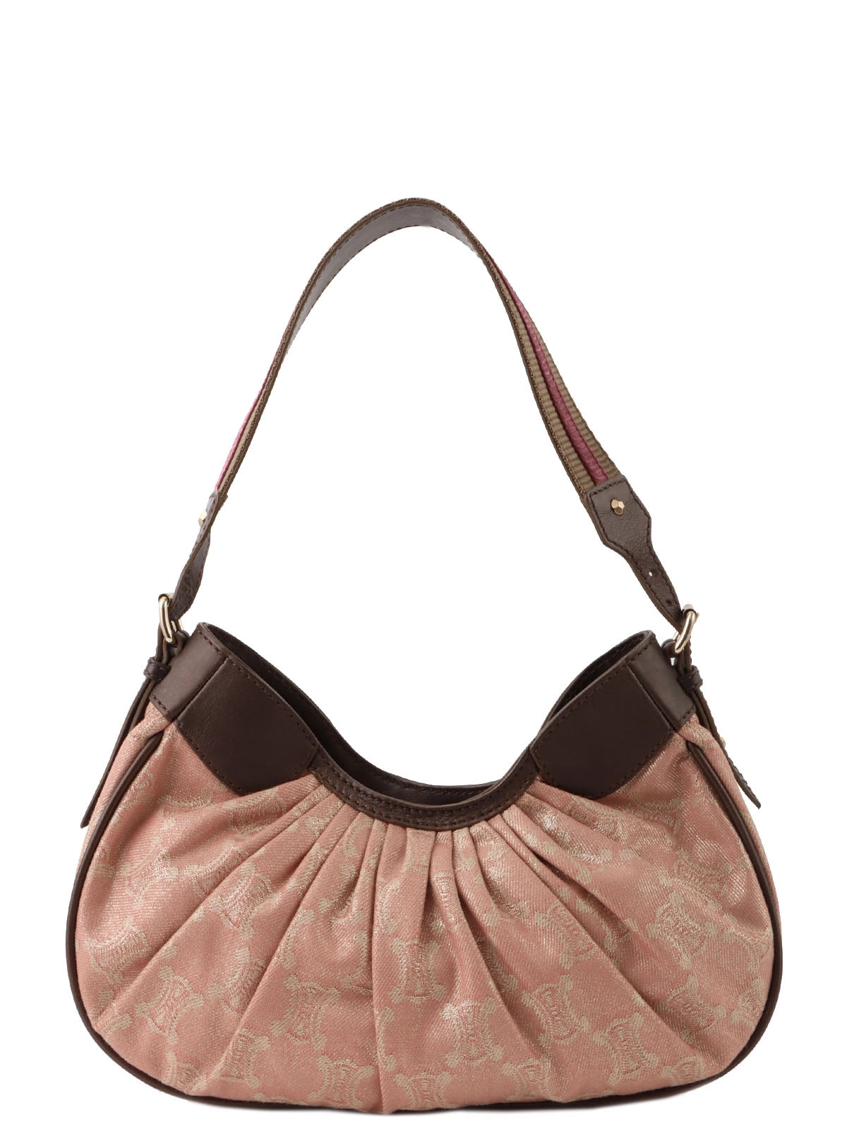 Paris Macadam Pattern Shoulder Bag in Pink/Brown
