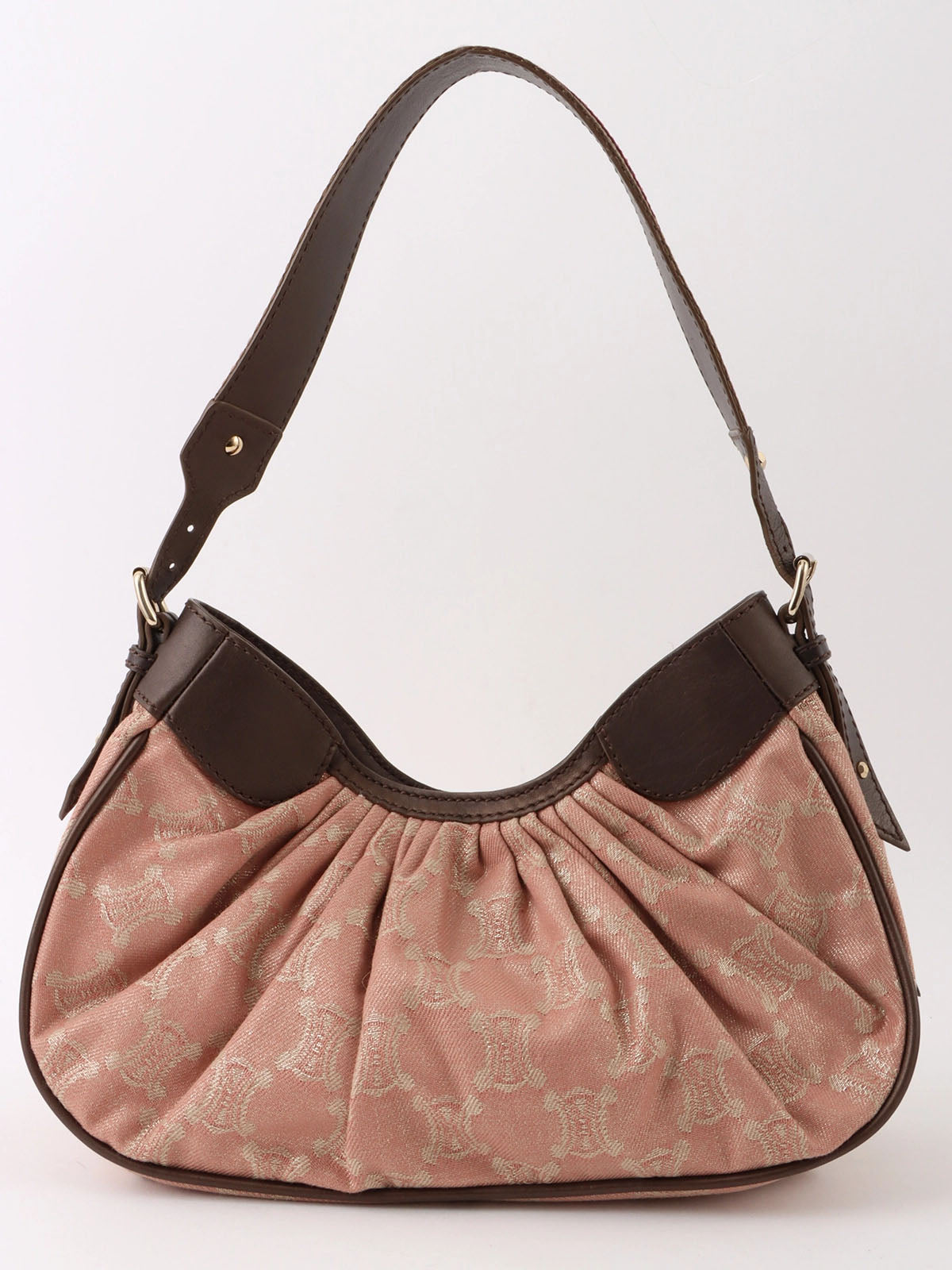 Paris Macadam Pattern Shoulder Bag in Pink/Brown