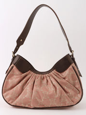 Paris Macadam Pattern Shoulder Bag in Pink/Brown