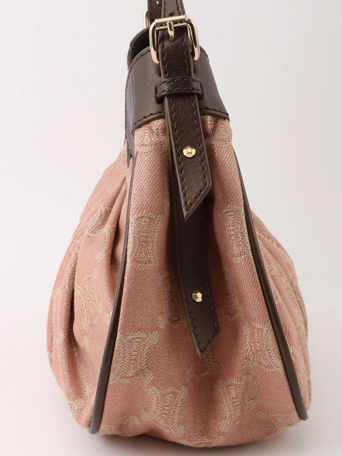Paris Macadam Pattern Shoulder Bag in Pink/Brown