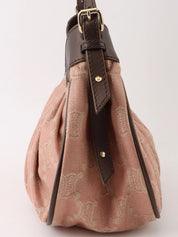 Paris Macadam Pattern Shoulder Bag in Pink/Brown
