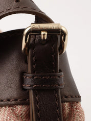 Paris Macadam Pattern Shoulder Bag in Pink/Brown