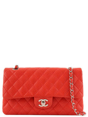 2007 Punched Leather CC Turnlock Chain Shoulder Bag in Red