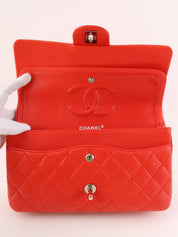 2007 Punched Leather CC Turnlock Chain Shoulder Bag in Red
