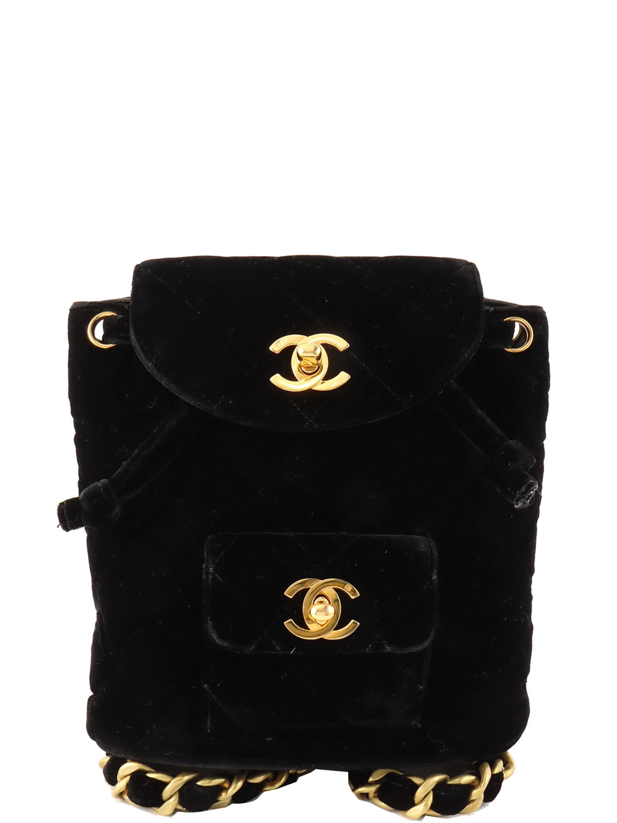 1995 Velvet Double CC Turnlock Backpack Mini Black