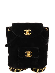 1995 Velvet Double CC Turnlock Backpack Mini Black