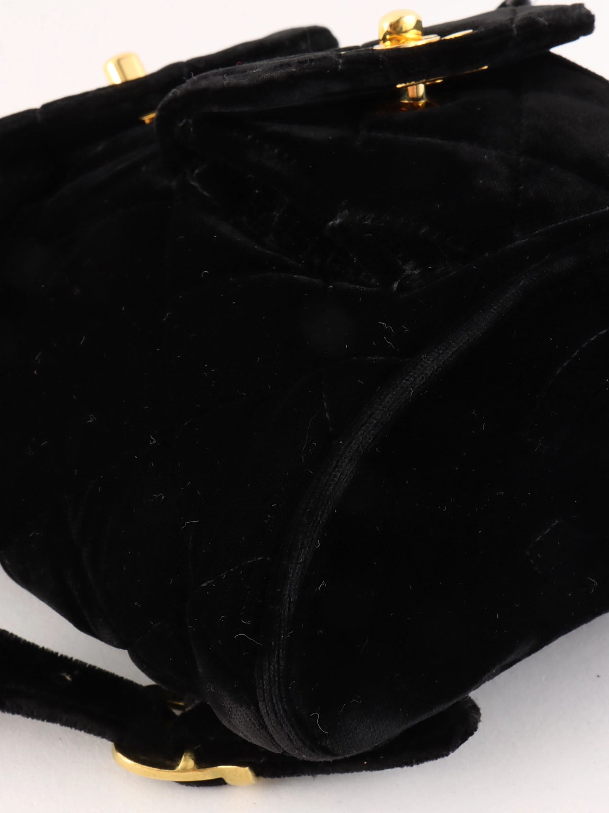 1995 Velvet Double CC Turnlock Backpack Mini Black