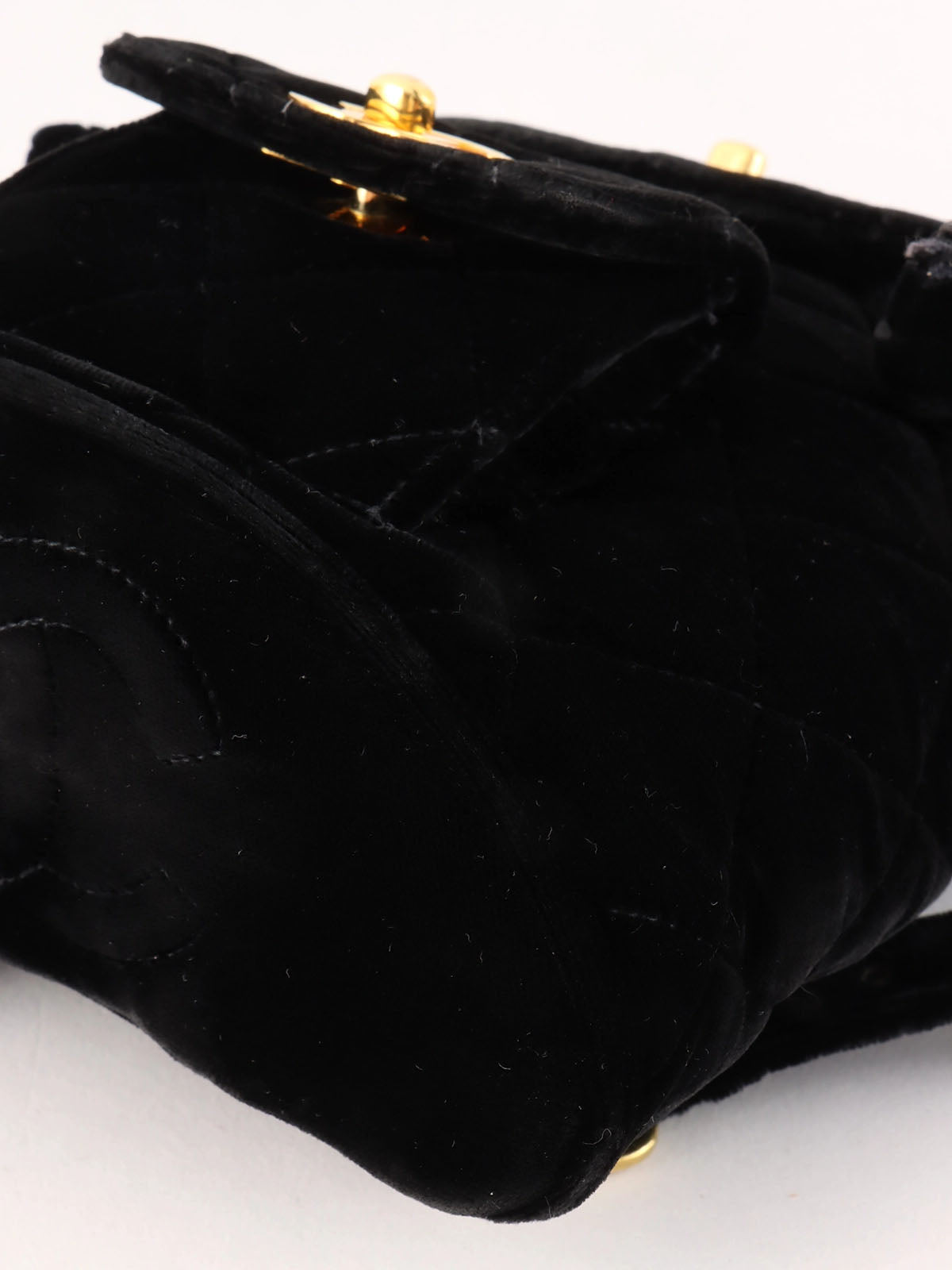1995 Velvet Double CC Turnlock Backpack Mini Black