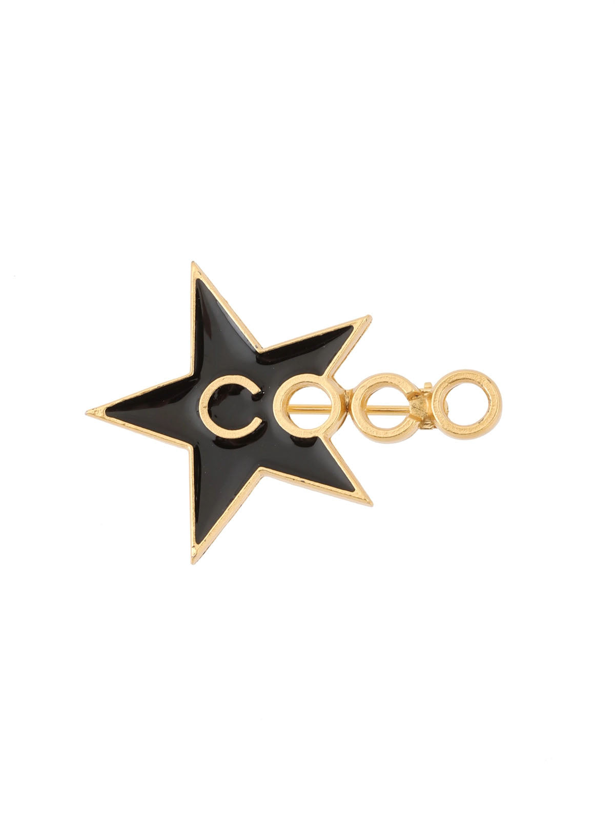 2001 COCO Star Brooch Black/Gold