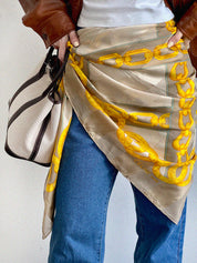 Khaki Chain Pattern Scarf