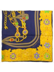 Jewelry Pattern Scarf Navy/Gold