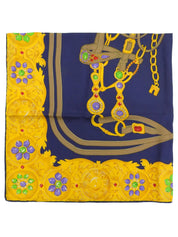 Jewelry Pattern Scarf Navy/Gold