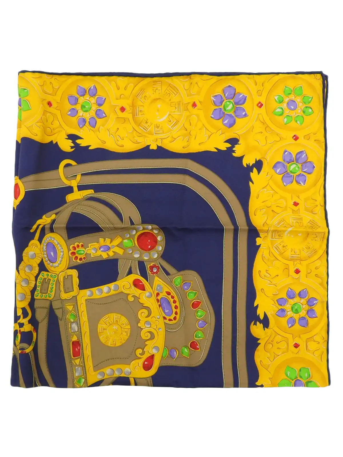 Jewelry Pattern Scarf Navy/Gold