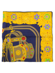 Jewelry Pattern Scarf Navy/Gold