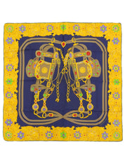 Jewelry Pattern Scarf Navy/Gold