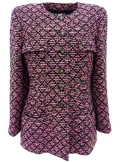 Tweed CC Mark Jacket in Black/Pink