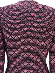 ツイードCCマークジャケット ブラック/ピンク