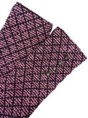 ツイードCCマークジャケット ブラック/ピンク