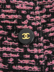 ツイードCCマークジャケット　ブラック／ピンク